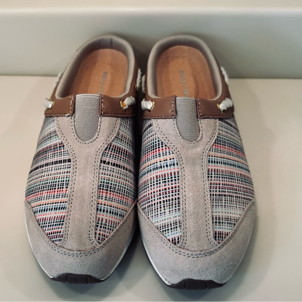 Easy Spirit Womens Travelport Striped Mules Nautical Slip On Clog Sneakers NWOT - Picture 7 of 16